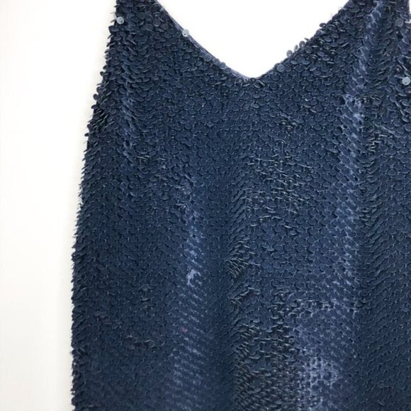 Navy Velvet Sequin Shift Dress - NWT - HOLIDAY DRESS - Picture 4 of 7